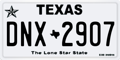 TX license plate DNX2907