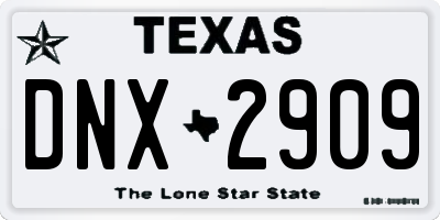 TX license plate DNX2909
