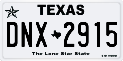 TX license plate DNX2915