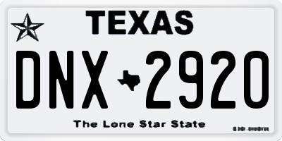 TX license plate DNX2920