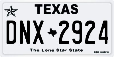 TX license plate DNX2924