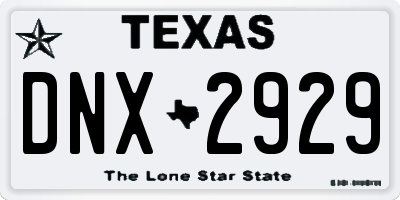 TX license plate DNX2929