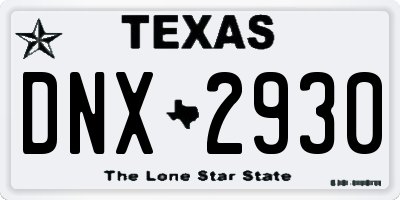 TX license plate DNX2930