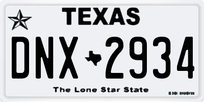 TX license plate DNX2934