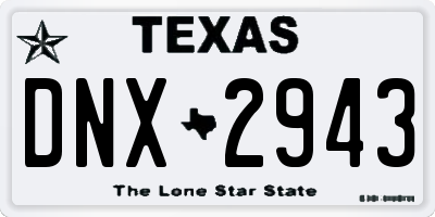 TX license plate DNX2943