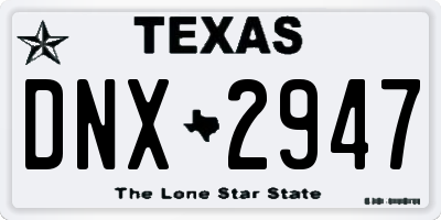 TX license plate DNX2947