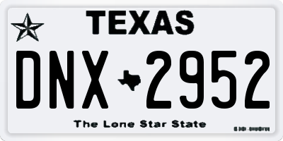 TX license plate DNX2952