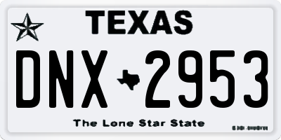 TX license plate DNX2953