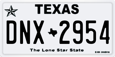 TX license plate DNX2954