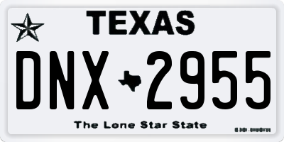 TX license plate DNX2955