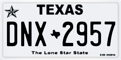 TX license plate DNX2957