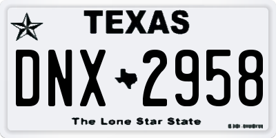 TX license plate DNX2958