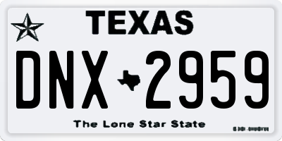 TX license plate DNX2959