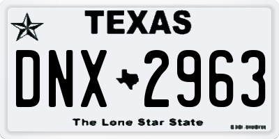 TX license plate DNX2963