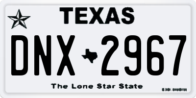 TX license plate DNX2967