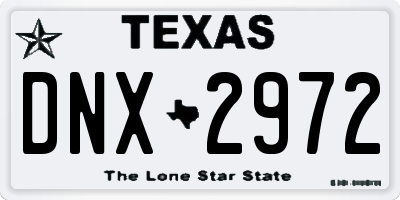 TX license plate DNX2972