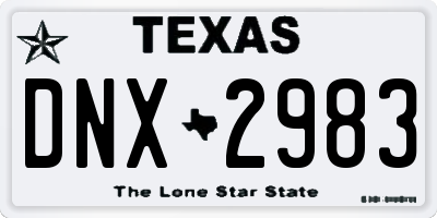 TX license plate DNX2983