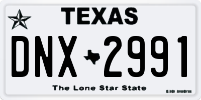 TX license plate DNX2991