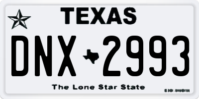 TX license plate DNX2993