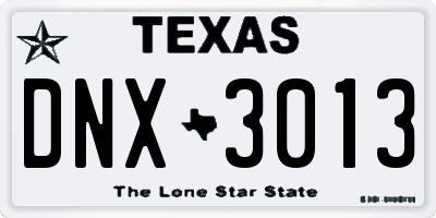 TX license plate DNX3013
