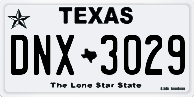 TX license plate DNX3029