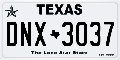 TX license plate DNX3037