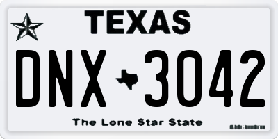 TX license plate DNX3042