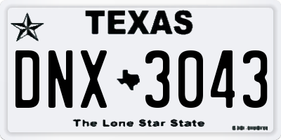 TX license plate DNX3043