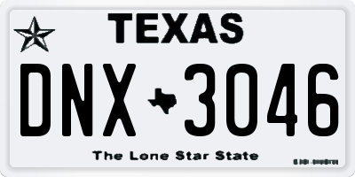 TX license plate DNX3046