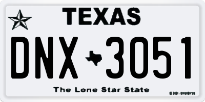 TX license plate DNX3051
