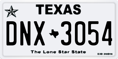 TX license plate DNX3054