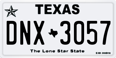 TX license plate DNX3057
