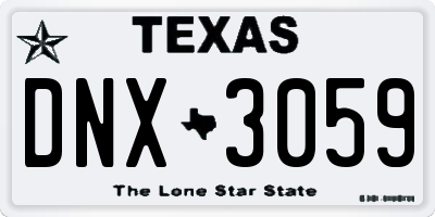 TX license plate DNX3059