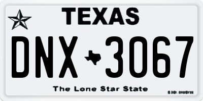TX license plate DNX3067