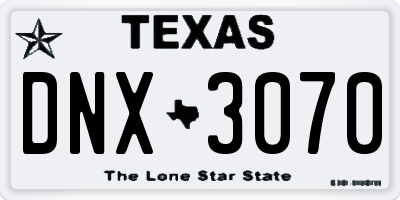 TX license plate DNX3070