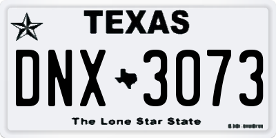 TX license plate DNX3073