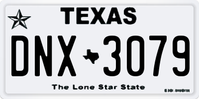 TX license plate DNX3079