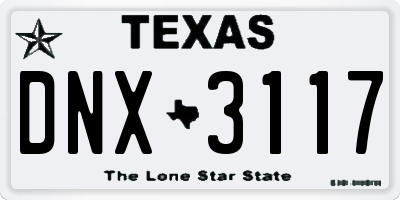 TX license plate DNX3117