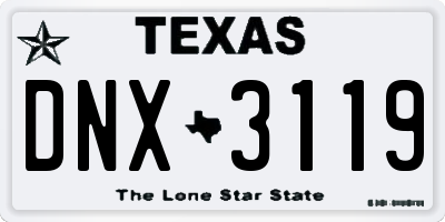 TX license plate DNX3119