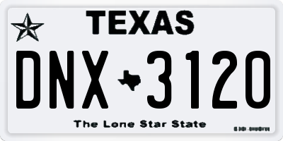 TX license plate DNX3120