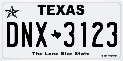 TX license plate DNX3123