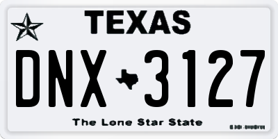 TX license plate DNX3127