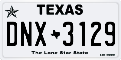 TX license plate DNX3129