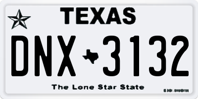 TX license plate DNX3132