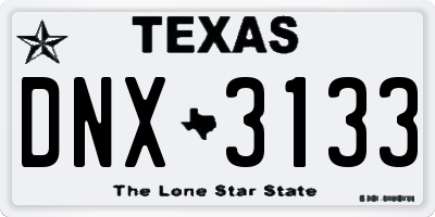 TX license plate DNX3133