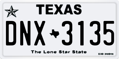 TX license plate DNX3135