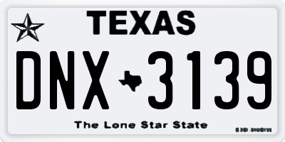 TX license plate DNX3139