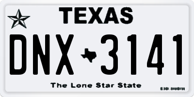 TX license plate DNX3141