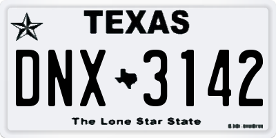 TX license plate DNX3142