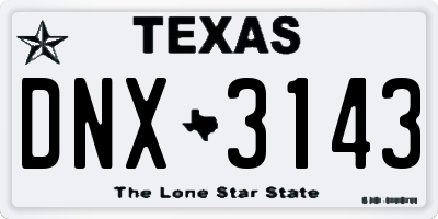 TX license plate DNX3143